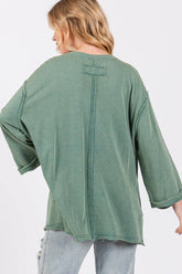 Teal American Flag Patch Drop Shoulder T-Shirt, T-shirts, $ 53.00, A Moment Of Now™